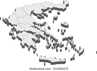 Greece map isolated on a white background.