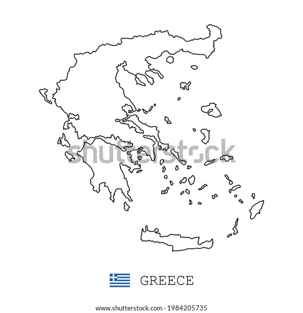 Greece Map Line Linear Thin Vector Stock Vector (Royalty Free ...