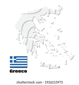 Mapa de Grecia de fondo blanco. ilustración vectorial.