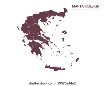 Greece Map On White Background Vector Illustration.