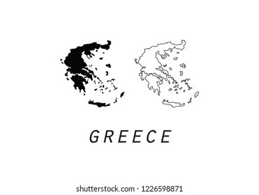 Greece map outline country shape national borders state