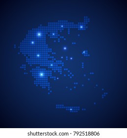 Greece map page symbol for your web site design Greece map logo, app, UI. Wire frame 3D mesh polygonal network line, design sphere, dot and structure. Greece map.vector illustration eps 10