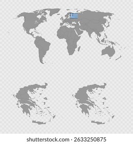 Mapa de Grecia con Locación mundial.