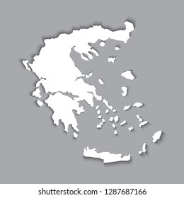 Greece map silhouette with shadow effect. EPS10 vector with transparency organized in layers for easy editing.