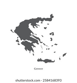 Greece map silhouette vector design without background