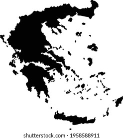 Greece map silhouette vector isolated on white background