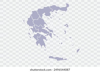 Greece Map silver Color on White Background quality files Png