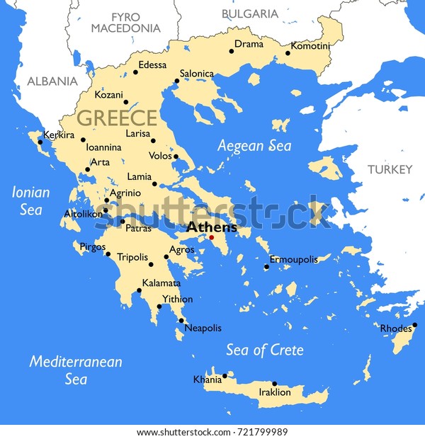 ギリシャの地図 ベクター画像の詳細な色のギリシャの地図 のベクター画像素材 ロイヤリティフリー