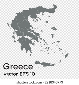 Greece map vector isolated transperent