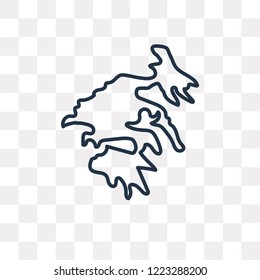 Greece map vector outline icon isolated on transparent background, high quality linear Greece map transparency concept can be used web and mobile