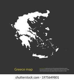 Greece map white color High Detailed on dark background. Abstract design vector illustration eps 10