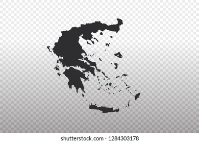 Greece Map - World Map International vector template isolated on transparent background - Vector illustration eps 10