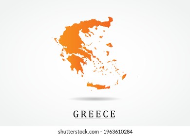 Greece Map - World Map International vector template with Orange gradient color isolated on white background - Vector illustration eps 10