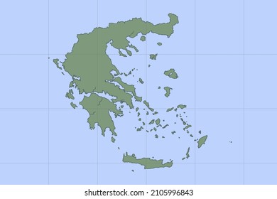 Greece Map - World map International vector template with green color on blue background and grid design for design, education, website, infographic, banner - Vector illustration eps 10