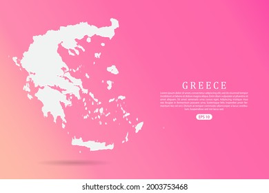 Greece Map - World map vector template with 3d white color on Pink gradient background for infographic - Vector illustration eps 10
