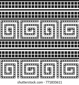 Greece meander fabric background. Vector seamless pattern. Stylish textile print with greek design.