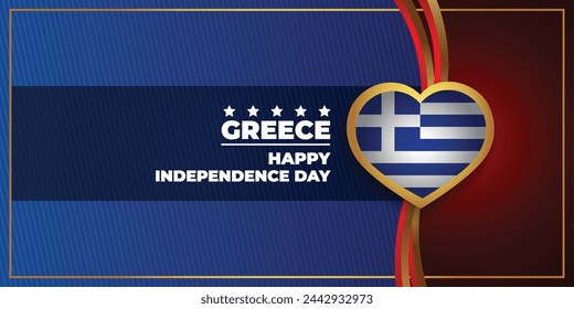 Greece National Day, celebration template banner vector Illustration
