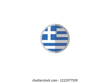 Greece national flag country emblem state symbol icon circle shape 