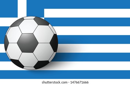 Greece national flag football icon . Greece football championship banner. Simple vector Greece flag
