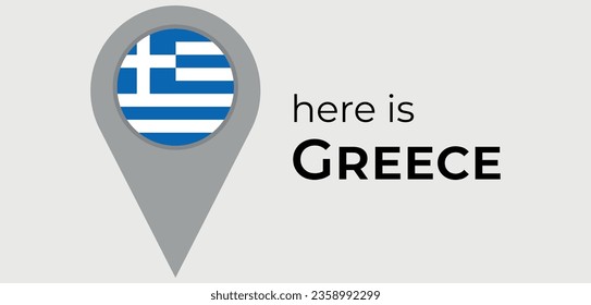 Greece national flag map marker pin icon illustration