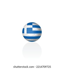 Greece national flag on soccer ball vector graphics