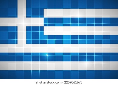 Grecia Rectángulo de bandera nacional 3:2 Razón oficial de ajedrez Digital Neon Grid Square Fondo de diseño de ladrillo