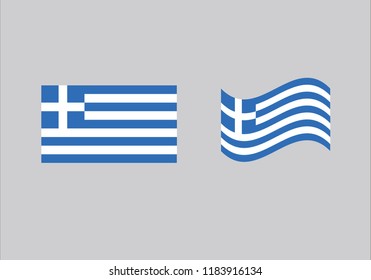 Greece national flag set country emblem state symbol