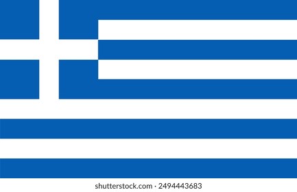 Ilustración vectorial de la bandera nacional de Grecia. Diseño de bandera griega.
