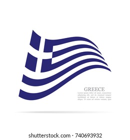 Greece national flag waving vector icon