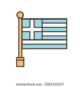 greece national flag waving in the wind illustration