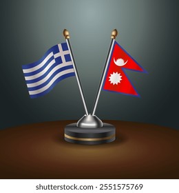 A tabela Grécia e Nepal sinaliza a relação com o plano de fundo gradiente. Ilustração de vetor