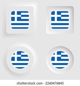 Greece neumorphic graphic and label set. Element of impact for the use you want to make of it.
