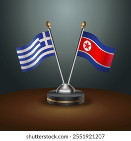 A tabela Grécia e Coreia do Norte sinaliza a relação com o plano de fundo gradiente. Ilustração de vetor