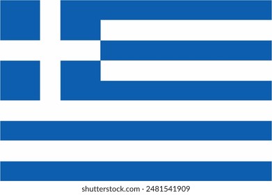 Greece official flag vector with standard size and proportion. National flag emblem with accurate size and colors.