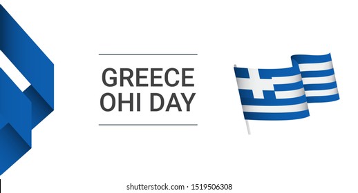 Greece ohi day and independence day vector template. Design for banner; greeting cards or print.