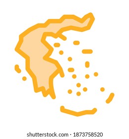 greece on the map icon vector. greece on the map sign. color symbol illustration