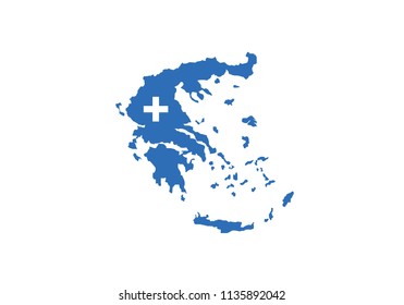 Greece outline map national borders country shape state illustration