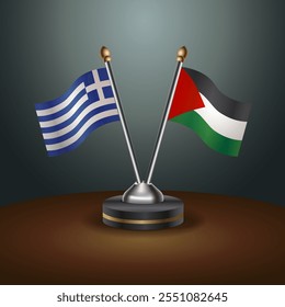 A tabela Grécia e Palestina sinaliza a relação com o plano de fundo gradiente. Ilustração de vetor