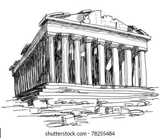 Greece Parthenon Sketch