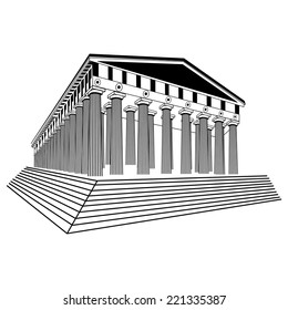 Greece Parthenon Sketch Vector Illustration