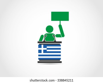 Greece Podium Speech Protest