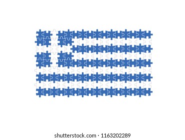 Greece puzzle effect national flag country emblem