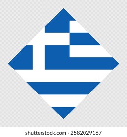 Greece rhombus flag. Vector illustration.