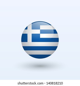 Greece round flag. Vector illustration.