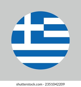Grecia, icono de vector redondeado con colores de bandera nacional griega