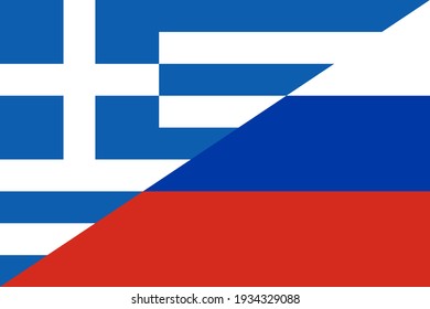 greece and russia flags. vector background