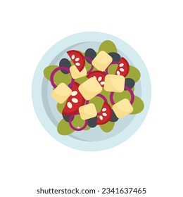 Greece salad icon. Flat illustration of Greece salad vector icon for web design isolated