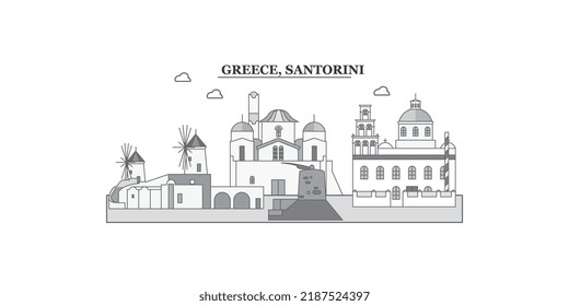 Greece Santorini City Skyline Isolated Vector Stock Vector (Royalty ...