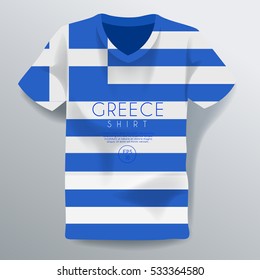 Greece Shirt : National Shirt Template : Vector Illustration