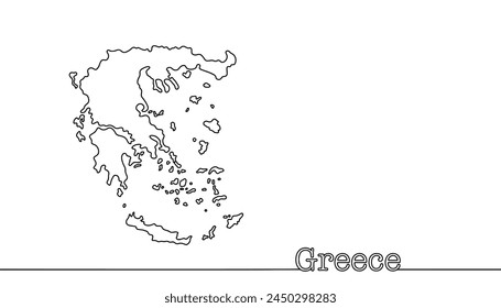 Greece silhouette. State in Southern Europe. Isolated vector on white background for different uses.